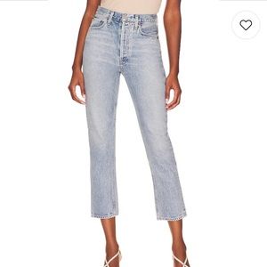 Agolde Riley High Rise Crop Jeans in Dimension